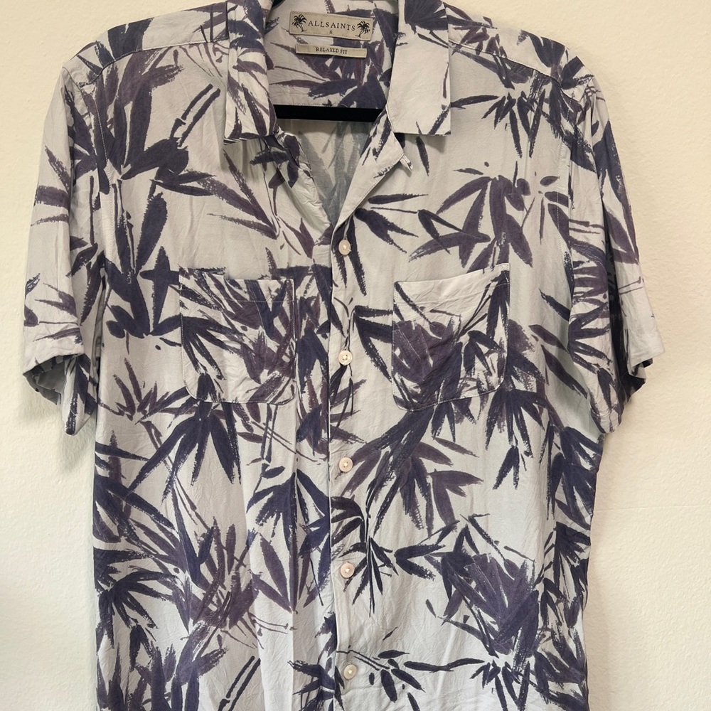 All Saints Gray Casual Button Down Shirt